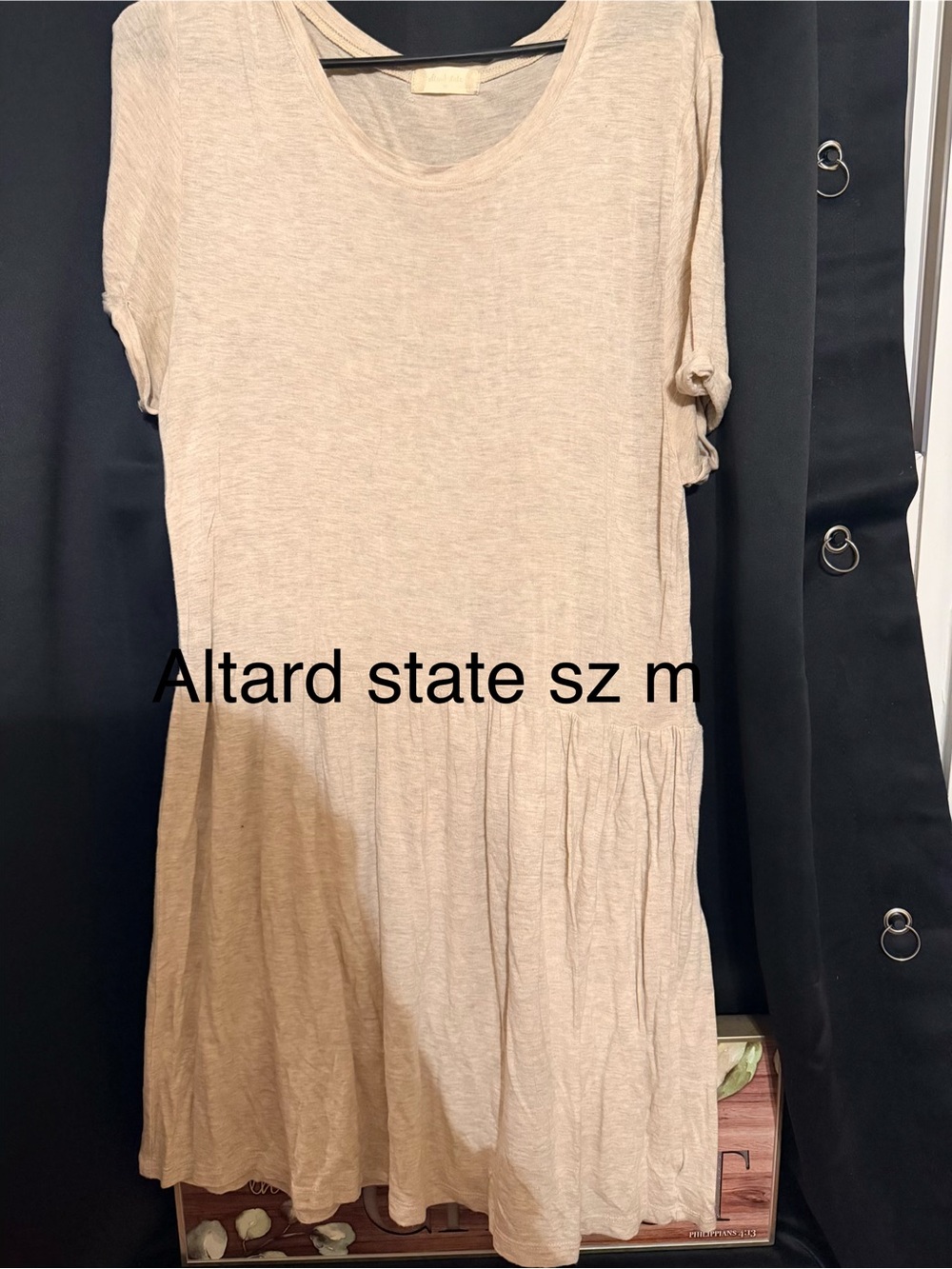 Altard StateNeutral Beige Short Sleeve Tiered Dress